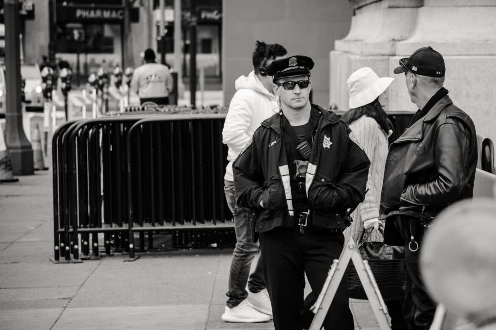 Armed security patrolling