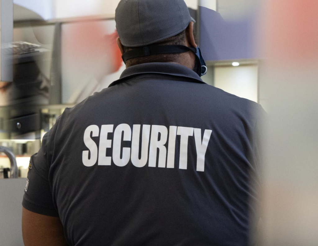A Security guard on duty