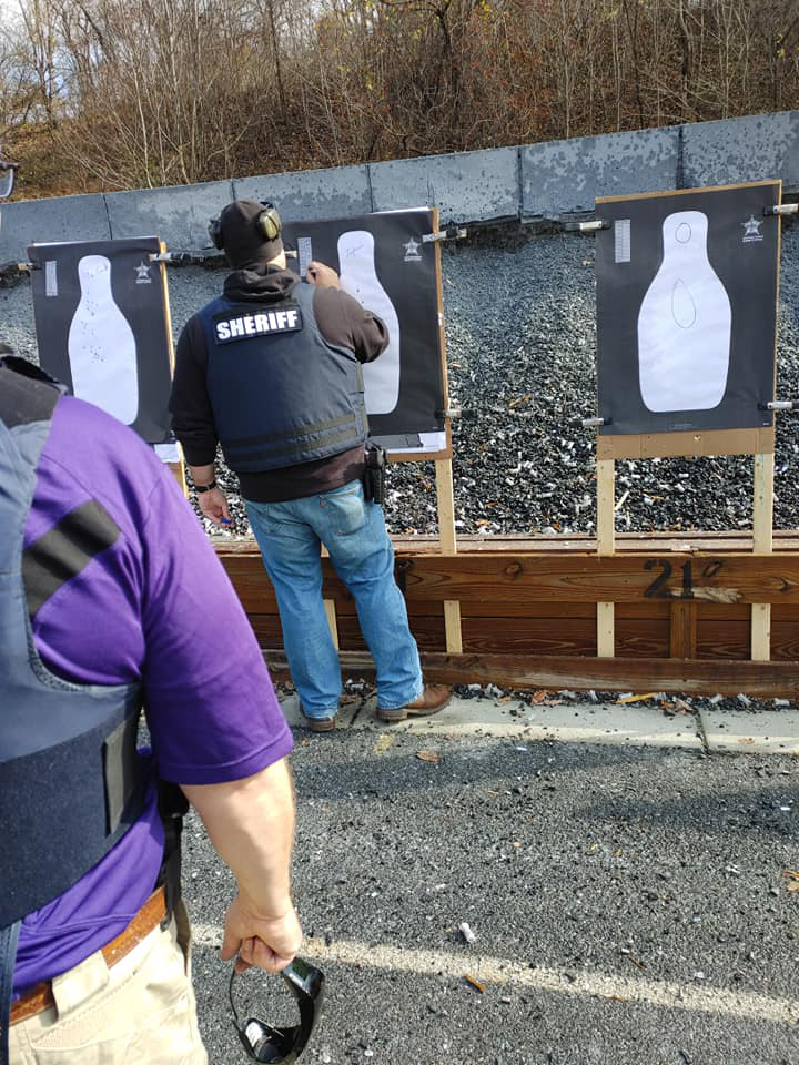 Security officers practicing shooting