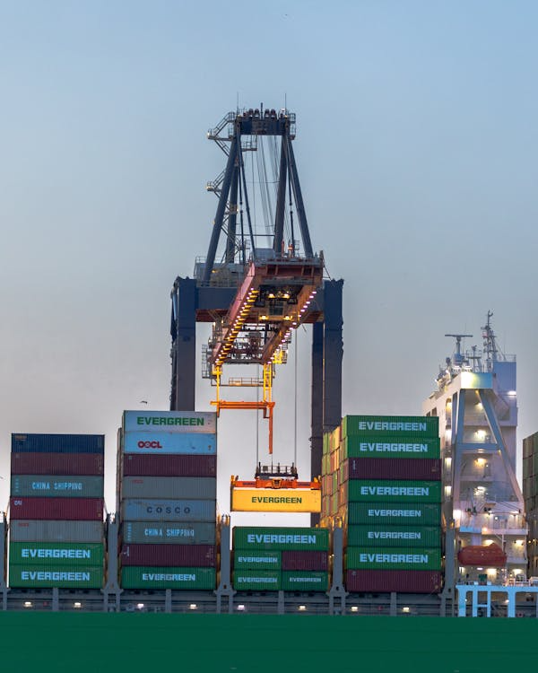 Containers at a port