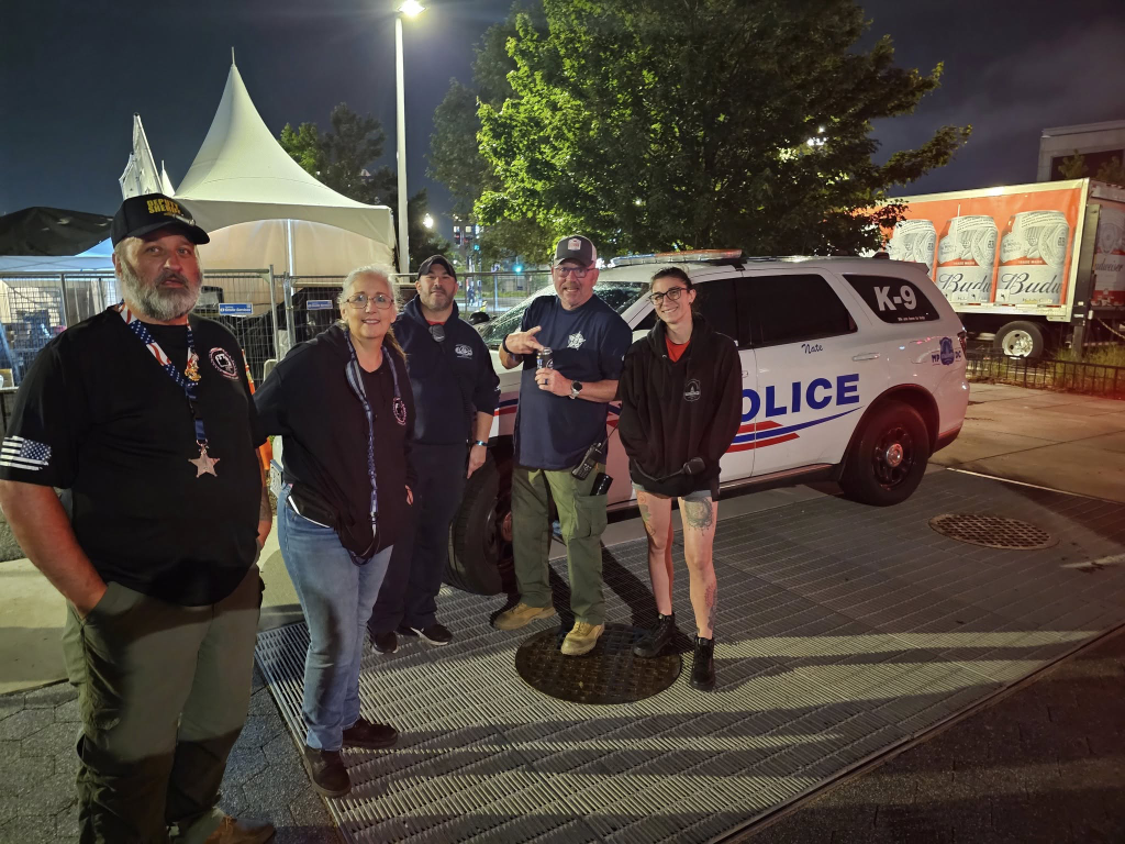 Security officials outside an event