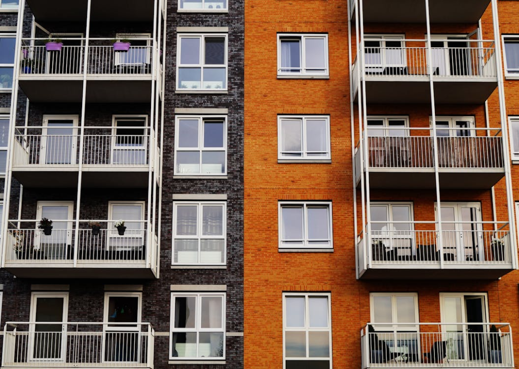 A building with condos