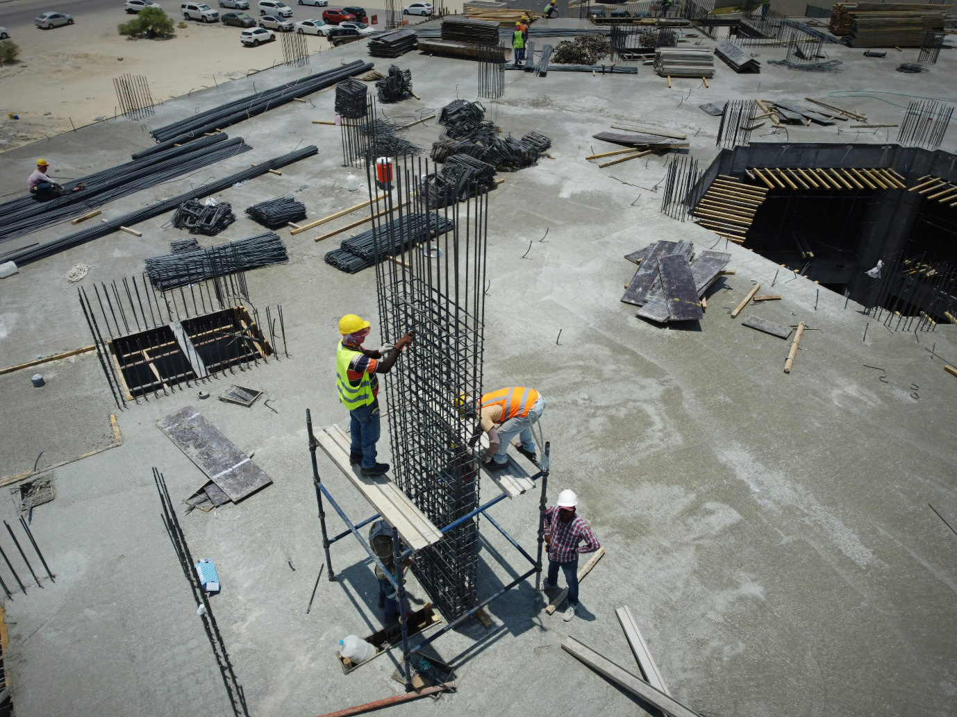 Workers at a construction site